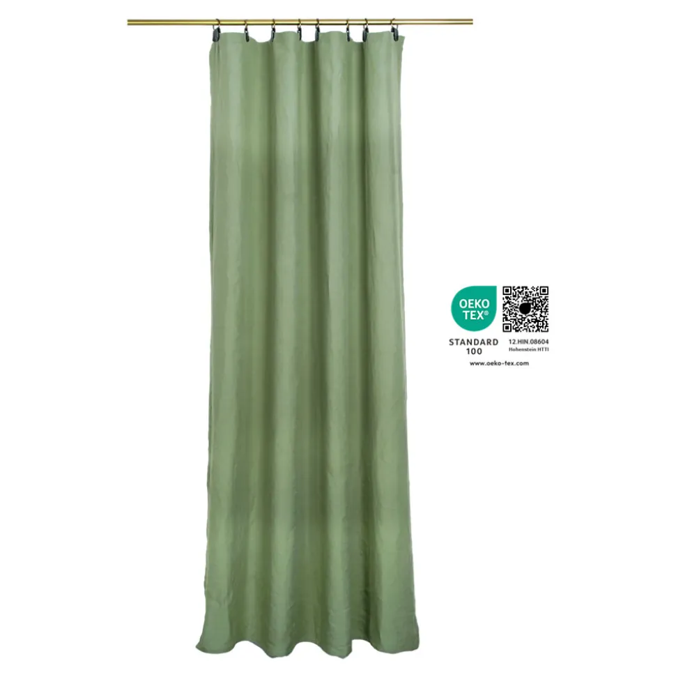 Rideau tamisant à œillets en lin Ambala vert kaki clair H.260 x l.140cm GoodHome