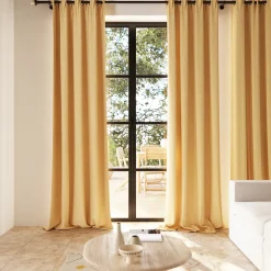 Rideau tamisant à œillets effet gaz de coton Jalna marron camel H.260 x l.140cm GoodHome