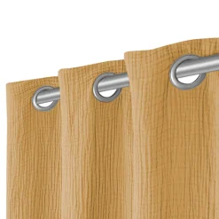 Rideau tamisant à œillets effet gaz de coton Jalna marron camel H.260 x l.140cm GoodHome