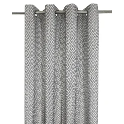 Rideau tamisant à œillets effet jacquard Mafana coton noir et blanc H.260 x l.140cm GoodHome