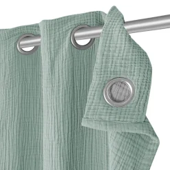 Rideau tamisant à œillets effet gaz de coton Jalna vert clair H.260 x l.140cm GoodHome