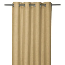 Rideau tamisant à œillets effet tissé Novan jaune H.260 x l.140cm GoodHome