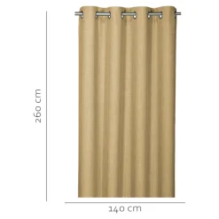 Rideau tamisant à œillets effet tissé Novan jaune H.260 x l.140cm GoodHome