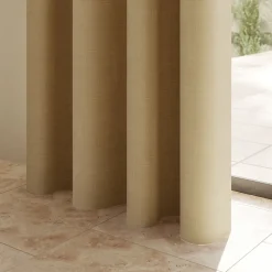 Rideau tamisant à œillets effet tissé Novan jaune H.260 x l.140cm GoodHome