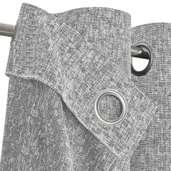 Rideau tamisant à œillets effet jacquard Jind gris clair H.260 x l.140cm GoodHome