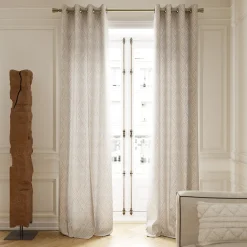 Rideau tamisant à œillets effet jacquard Waru beige H.260 x l.140cm GoodHome