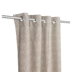 Rideau tamisant à œillets effet jacquard Waru beige H.260 x l.140cm GoodHome