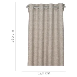 Rideau tamisant à œillets effet jacquard Waru beige H.260 x l.140cm GoodHome