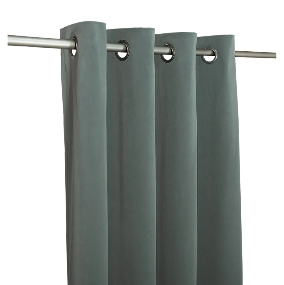 Rideau tamisant à œillets effet velours Valgreta vert foncé H.260 x l.140cm GoodHome