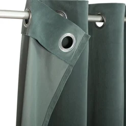 Rideau tamisant à œillets effet velours Valgreta vert foncé H.260 x l.140cm GoodHome