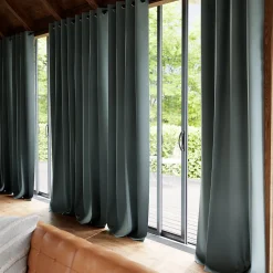 Rideau tamisant à œillets effet velours Valgreta vert foncé H.260 x l.140cm GoodHome