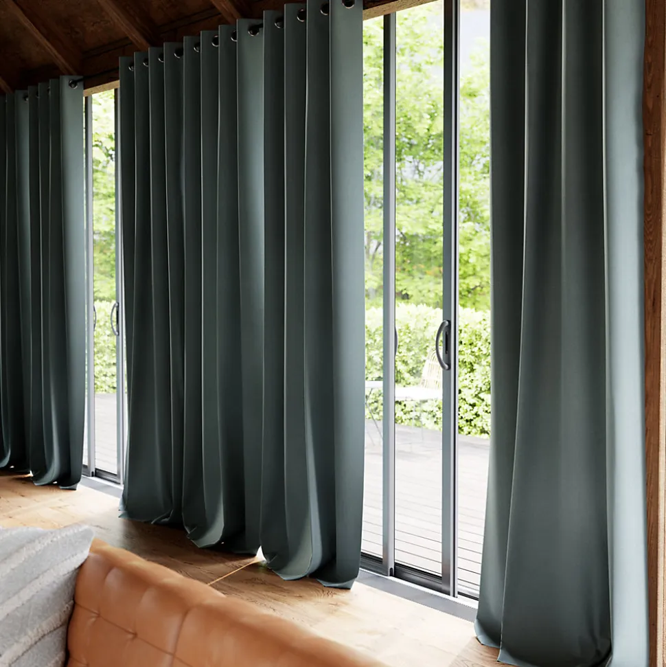 Rideau tamisant à œillets effet velours Valgreta vert foncé H.260 x l.140cm GoodHome