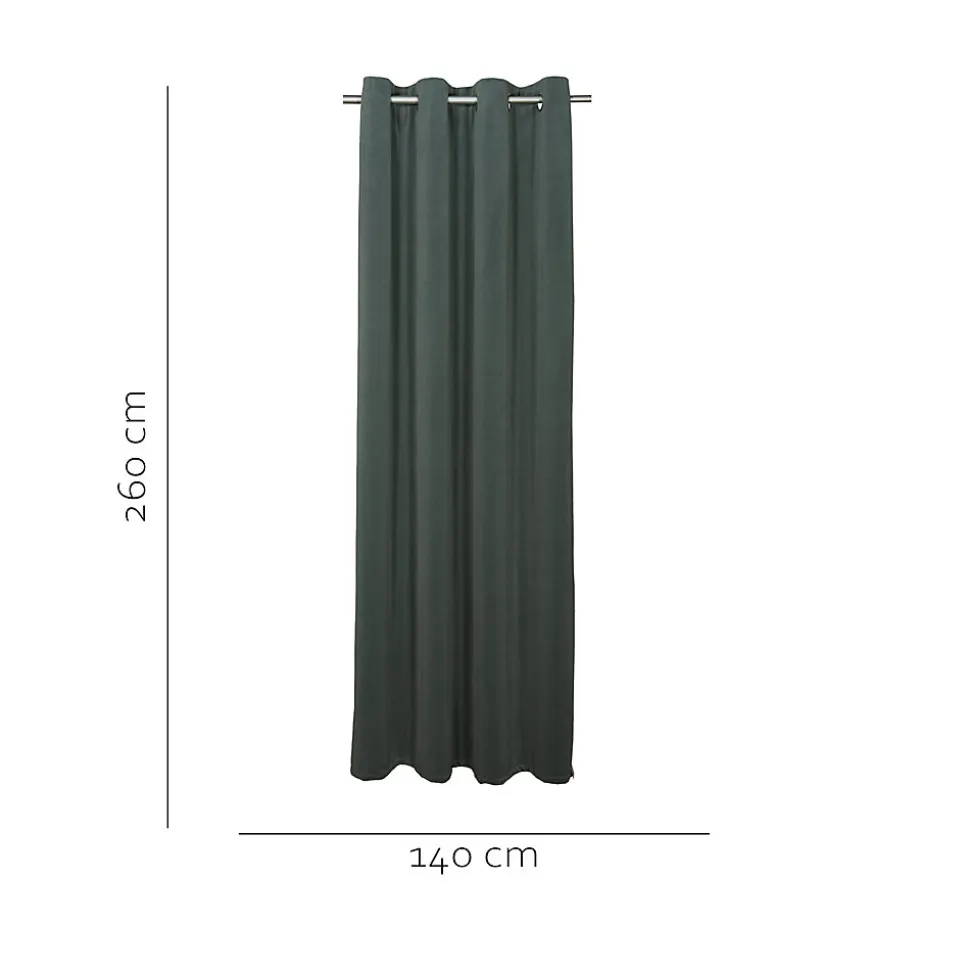 Rideau tamisant à œillets effet velours Valgreta vert foncé H.260 x l.140cm GoodHome
