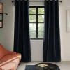 Rideau tamisant à œillets effet tissé Novan bleu marine H.260 x l.140cm GoodHome