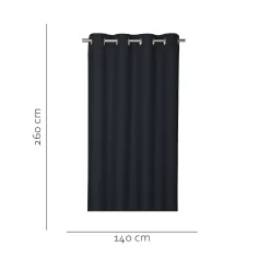 Rideau tamisant à œillets effet tissé Novan bleu marine H.260 x l.140cm GoodHome