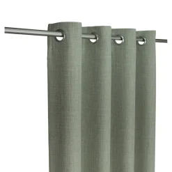 Rideau tamisant à œillets effet tissé Novan vert sauge H.260 x l.140cm GoodHome
