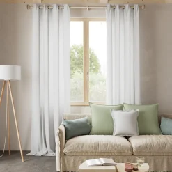 Rideau tamisant à œillets effet gaz de coton Jalna blanc H.260 x l.140cm GoodHome