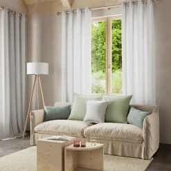 Rideau tamisant à œillets effet gaz de coton Jalna blanc H.260 x l.140cm GoodHome