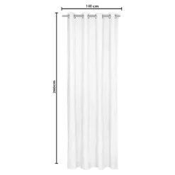 Rideau tamisant à œillets effet gaz de coton Jalna blanc H.260 x l.140cm GoodHome