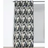 Rideau tamisant à œillets effet jacquard Janis feuillage noir H.260 x l.140cm Rocle
