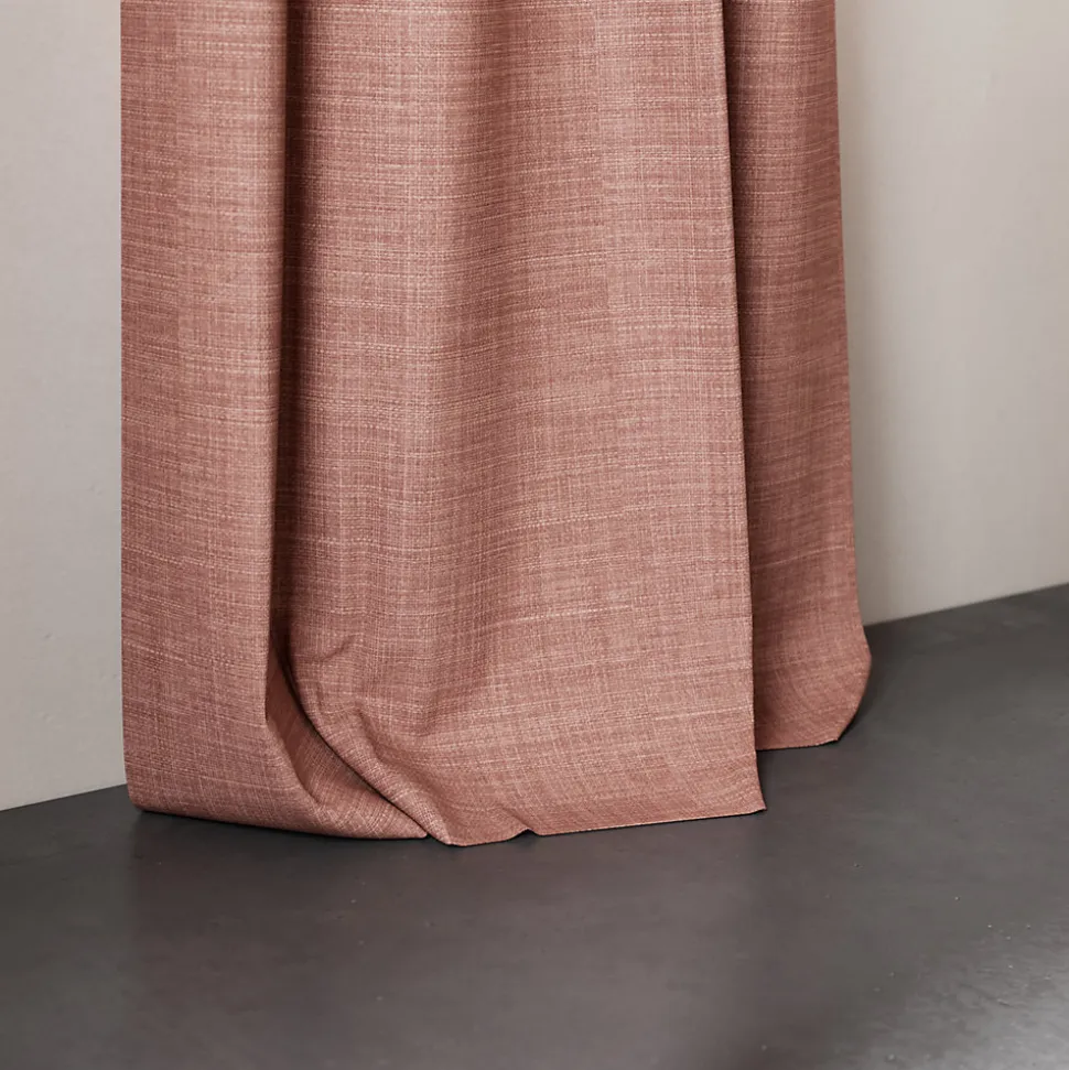 Rideau tamisant à œillets effet tissé Novan rose clair H.260 x l.140cm GoodHome