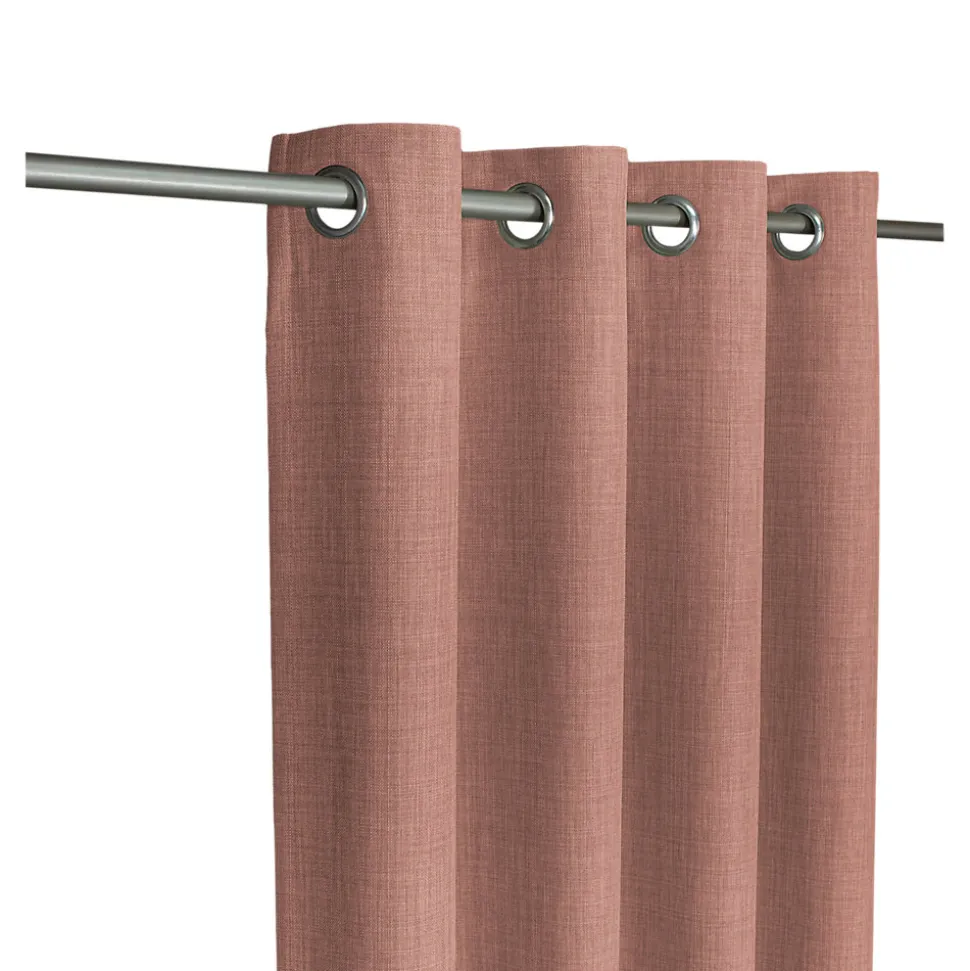 Rideau tamisant à œillets effet tissé Novan rose clair H.260 x l.140cm GoodHome