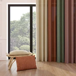 Rideau tamisant à œillets effet tissé Novan rose clair H.260 x l.140cm GoodHome