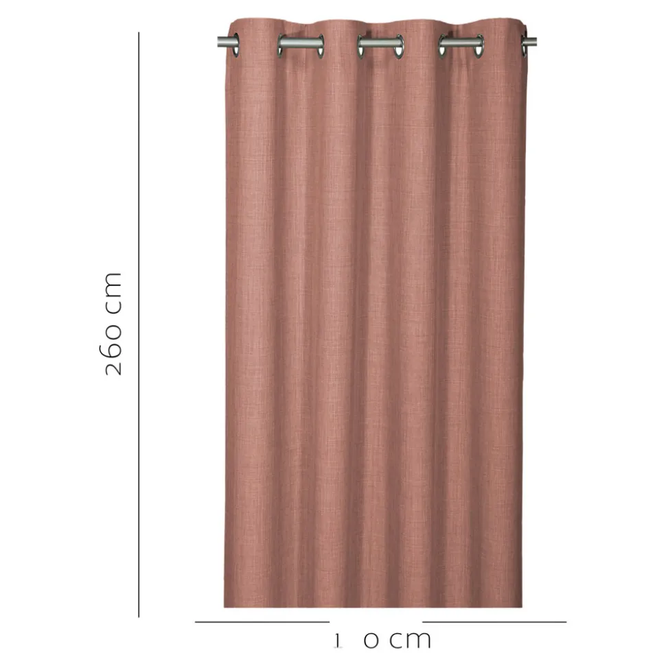Rideau tamisant à œillets effet tissé Novan rose clair H.260 x l.140cm GoodHome