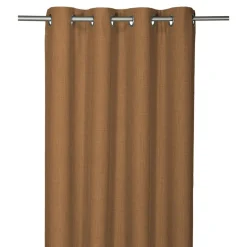 Rideau tamisant à œillets effet tissé Novan marron camel H.260 x l.140cm GoodHome