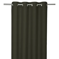 Rideau tamisant à œillets effet tissé Novan vert kaki foncé H.260 x l.140cm GoodHome