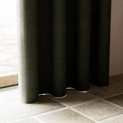 Rideau tamisant à œillets effet tissé Novan vert kaki foncé H.260 x l.140cm GoodHome