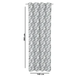 Rideau tamisant à œillets effet flammé Peca imprimé géométrique gris H.260 x l.140cm GoodHome