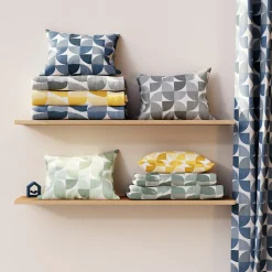 Rideau tamisant à œillets effet flammé Peca imprimé géométrique gris H.260 x l.140cm GoodHome