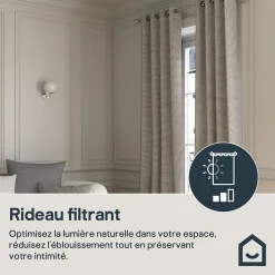 Rideau tamisant à œillets effet jacquard Dosa gris H.260 x l.140cm GoodHome