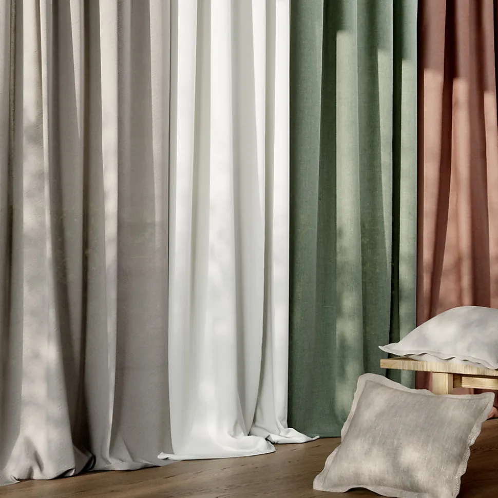 Rideau tamisant à œillets en lin Ambala beige lin H.260 x l.140cm GoodHome