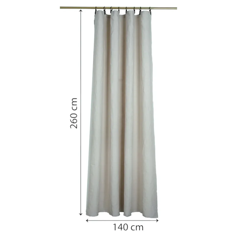 Rideau tamisant à œillets en lin Ambala beige lin H.260 x l.140cm GoodHome