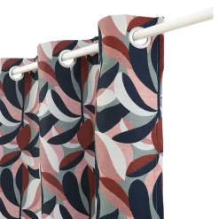 Rideau tamisant à œillets effet jacquard Solana feuillage multicouleurs H.260 x l.140cm GoodHome