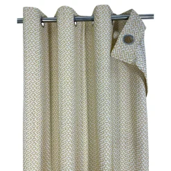 Rideau tamisant à œillets effet jacquard Mafana coton jaune moutarde H.260 x l.140cm GoodHome