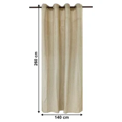 Rideau tamisant à œillets effet jacquard Mafana coton jaune moutarde H.260 x l.140cm GoodHome