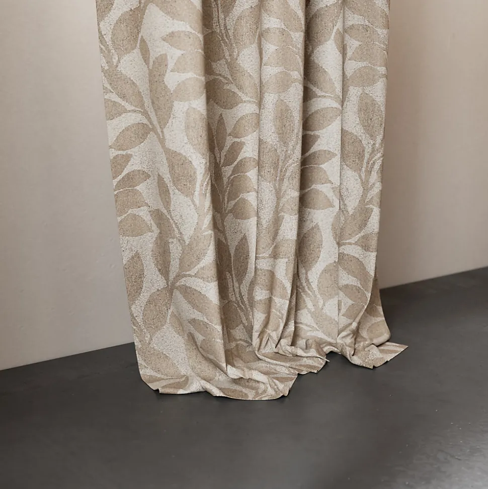 Rideau tamisant à œillets fleuri Batam H.260 x l.140cm beige GoodHome