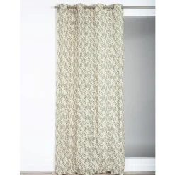 Rideau tamisant à œillets Gaia feuillage vert H.260 x l.140cm Rocle