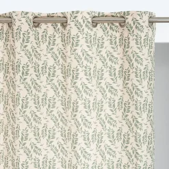 Rideau tamisant à œillets Gaia feuillage vert H.260 x l.140cm Rocle