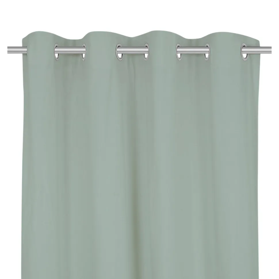 Rideau tamisant à œillets Hiva coton vert clair H.260 x l.140cm GoodHome