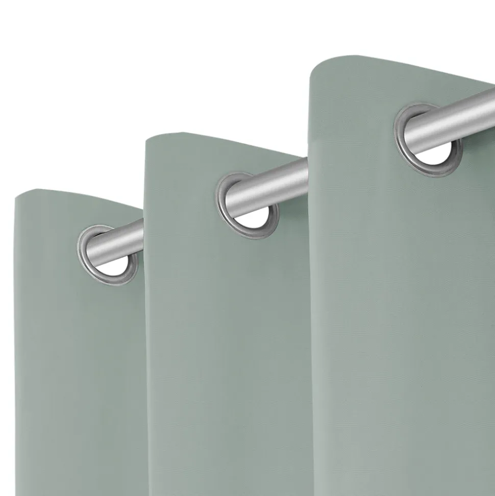 Rideau tamisant à œillets Hiva coton vert clair H.260 x l.140cm GoodHome