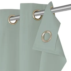 Rideau tamisant à œillets Hiva coton vert clair H.260 x l.140cm GoodHome