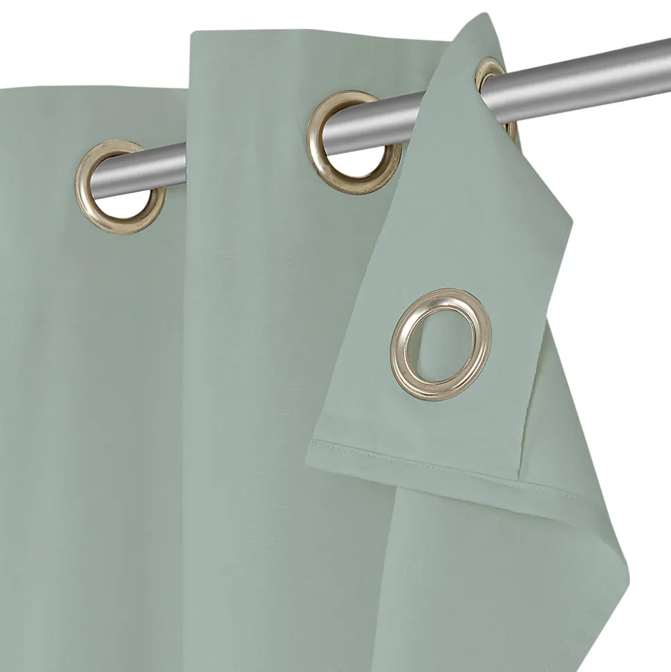 Rideau tamisant à œillets Hiva coton vert clair H.260 x l.140cm GoodHome