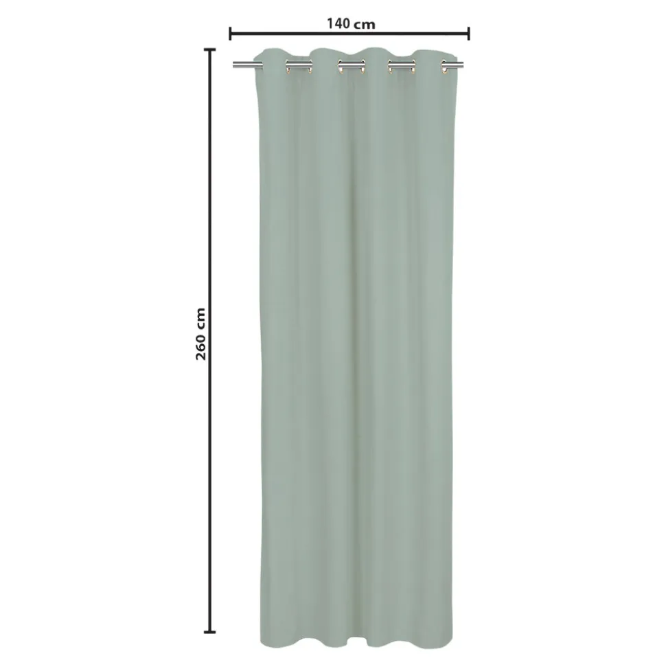 Rideau tamisant à œillets Hiva coton vert clair H.260 x l.140cm GoodHome