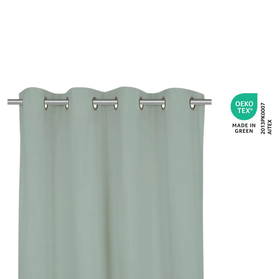 Rideau tamisant à œillets Hiva coton vert clair H.260 x l.140cm GoodHome