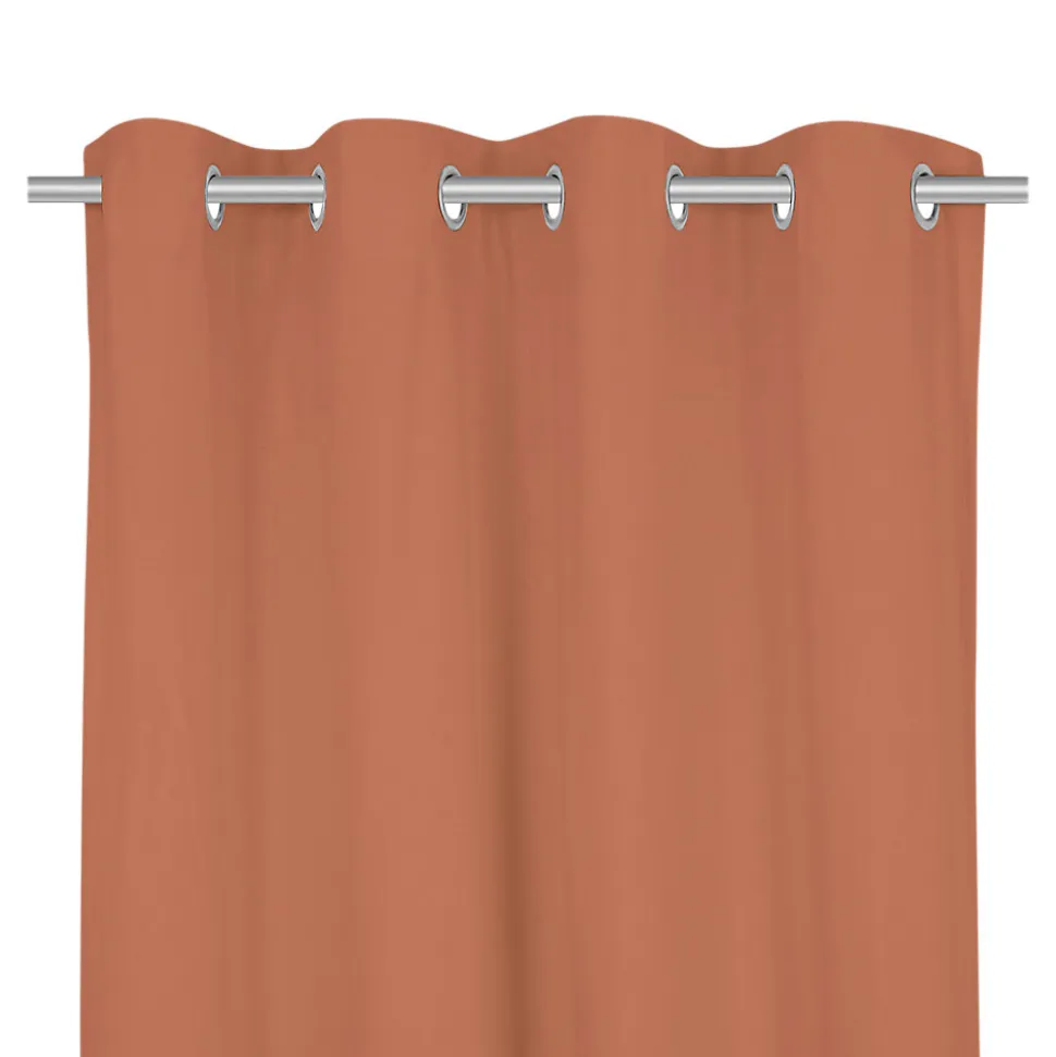 Rideau tamisant à œillets Hiva coton terracotta H.260 x l.140cm GoodHome