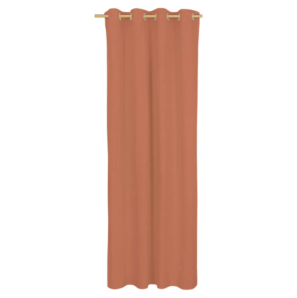 Rideau tamisant à œillets Hiva coton terracotta H.260 x l.140cm GoodHome